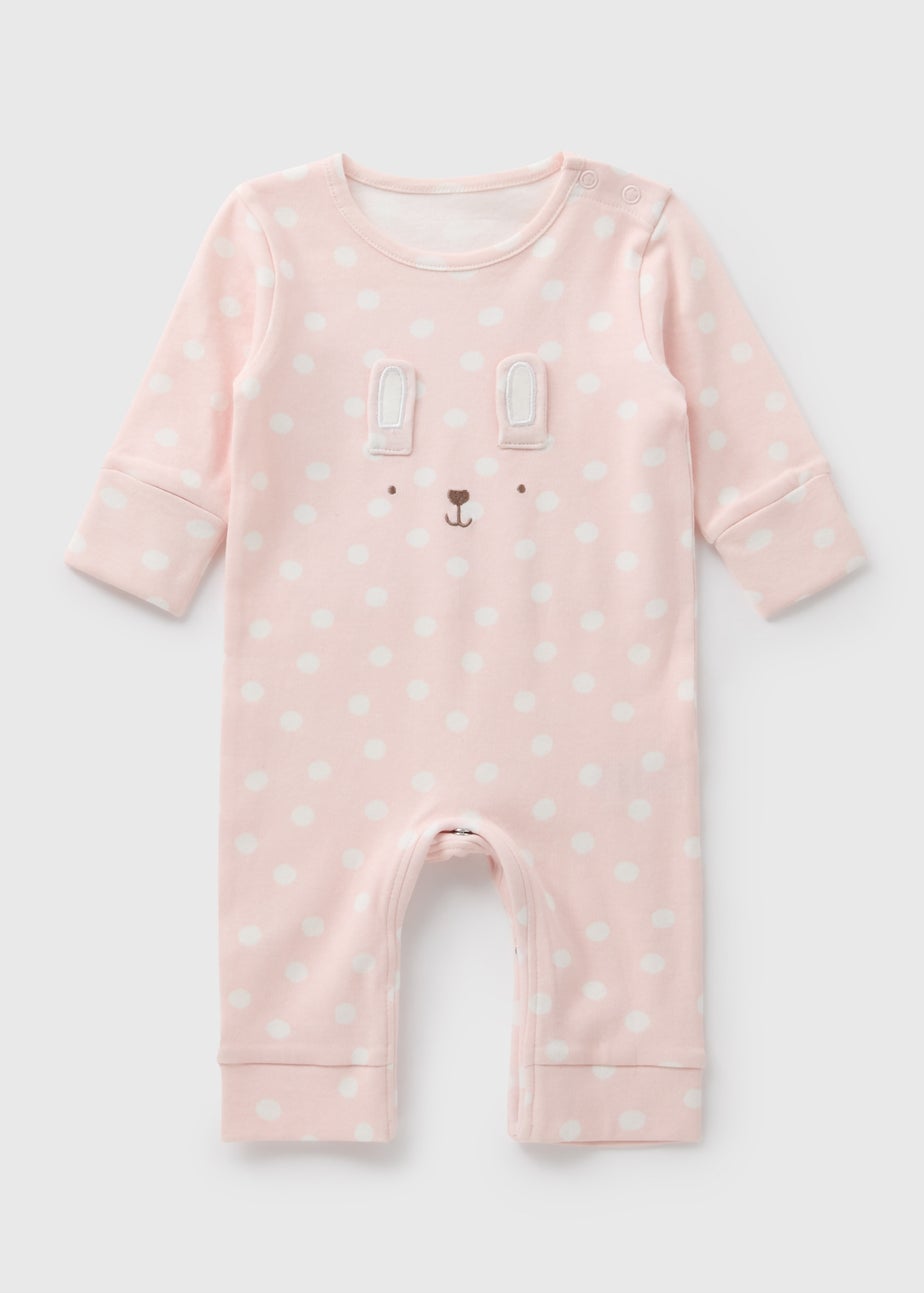 Baby Pink Bunny Footless Sleepsuit (Newborn-23mths)