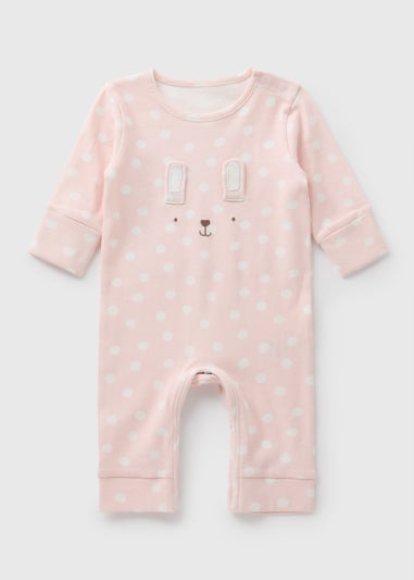 Baby Pink Bunny Footless Sleepsuit (Newborn-23mths)