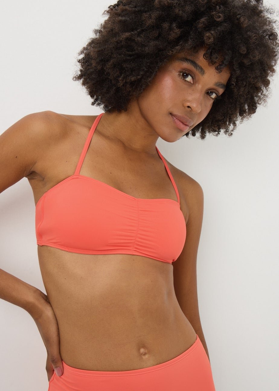 Coral Bandeau Bikini Top