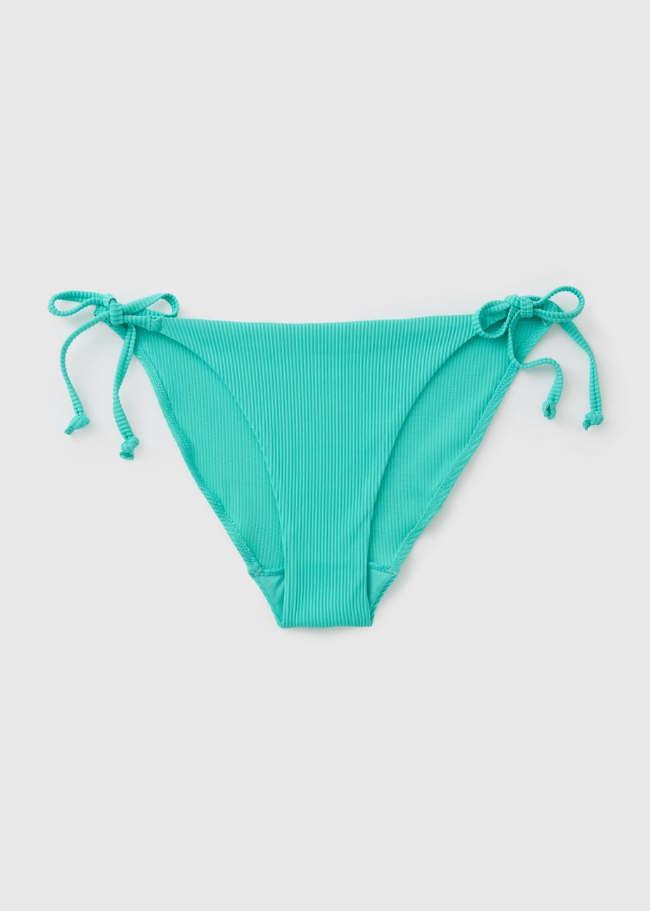 Blue Ribbed Side Tie Briefs