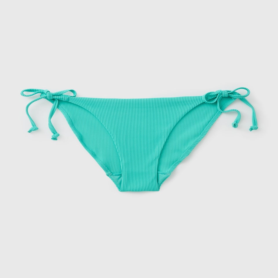 Blue Ribbed Side Tie Briefs