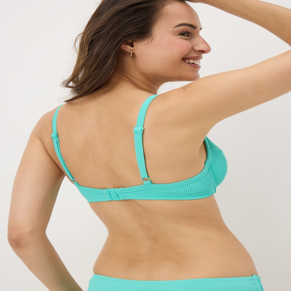 Turquoise Textured Bikini Top