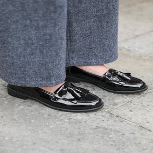 Where's That From Black Imogen Wide Fit Slip On Loafers