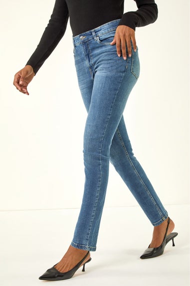 Roman Indigo Slim Leg Stretch Mom Jeans