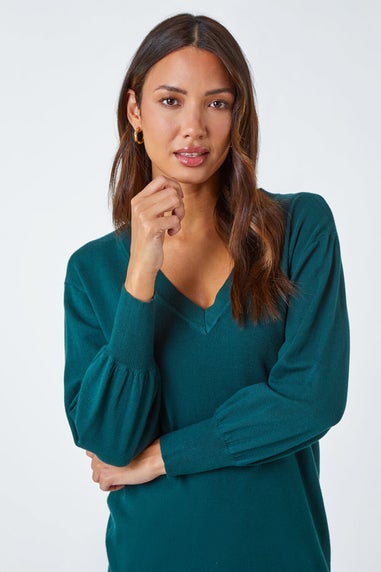 Roman Dark Green Knitted Jumper Dress