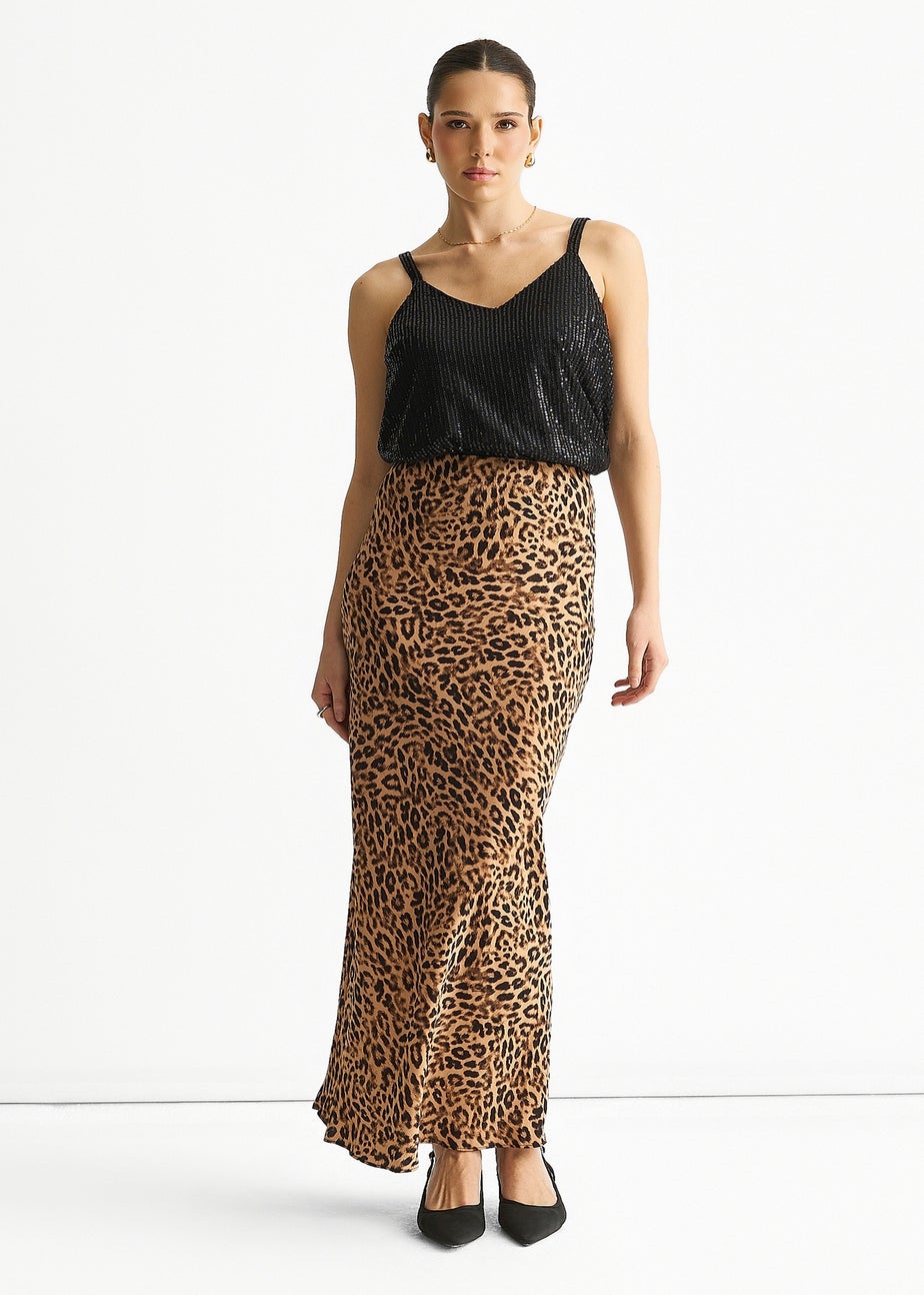 Gini London Black Sequin V Neck Cami Top