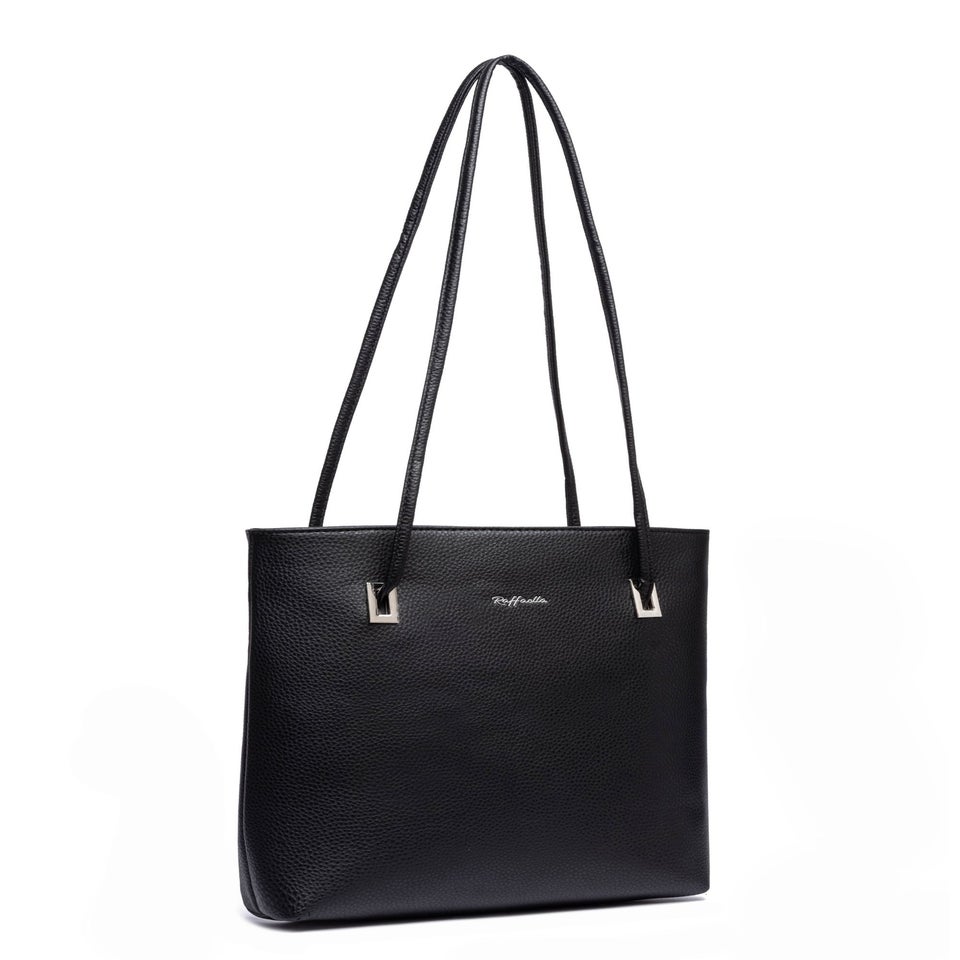 Raffaella Black Slim Tote Shoulder Bag