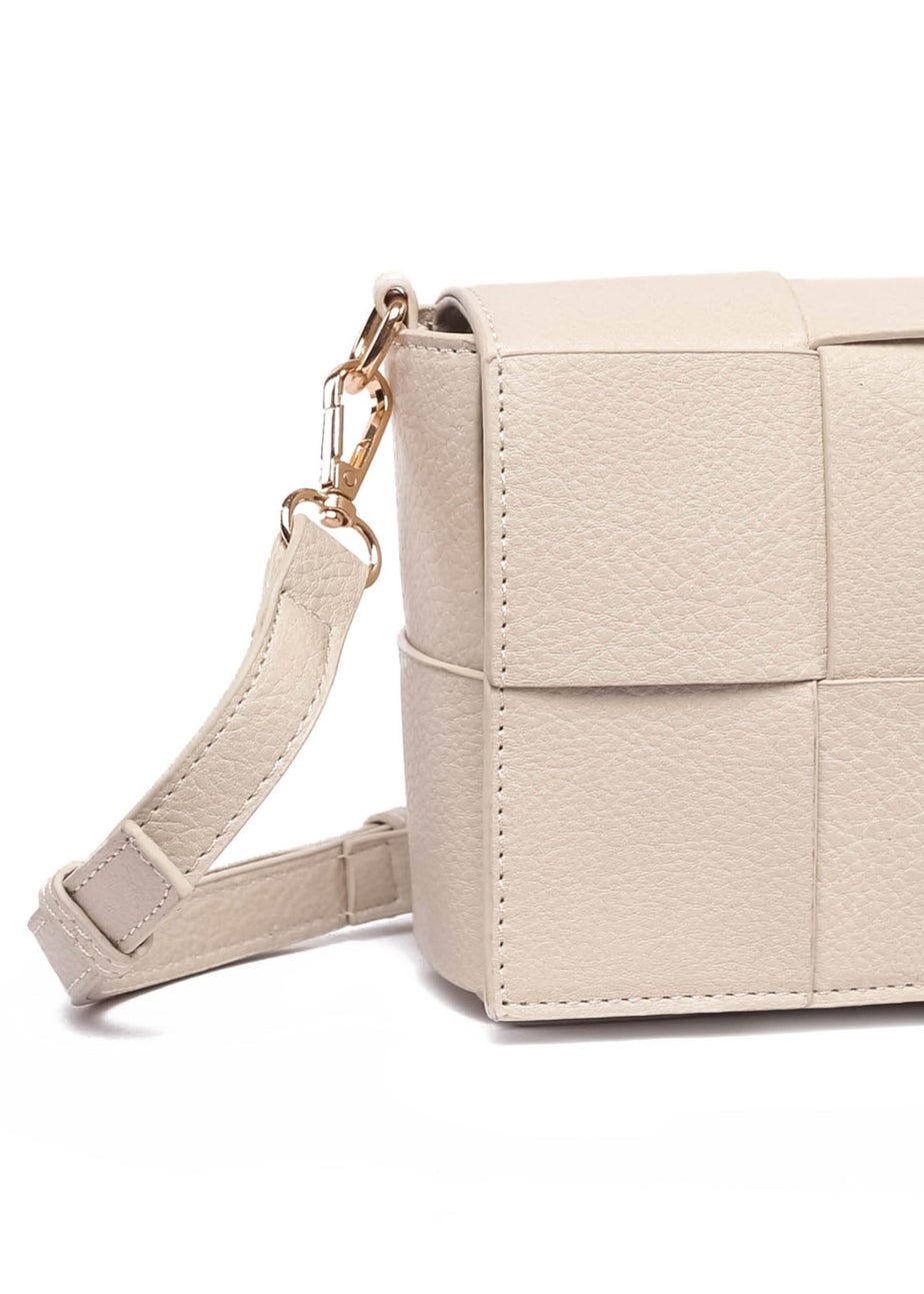 Raffaella Beige Woven Cross Body Bag