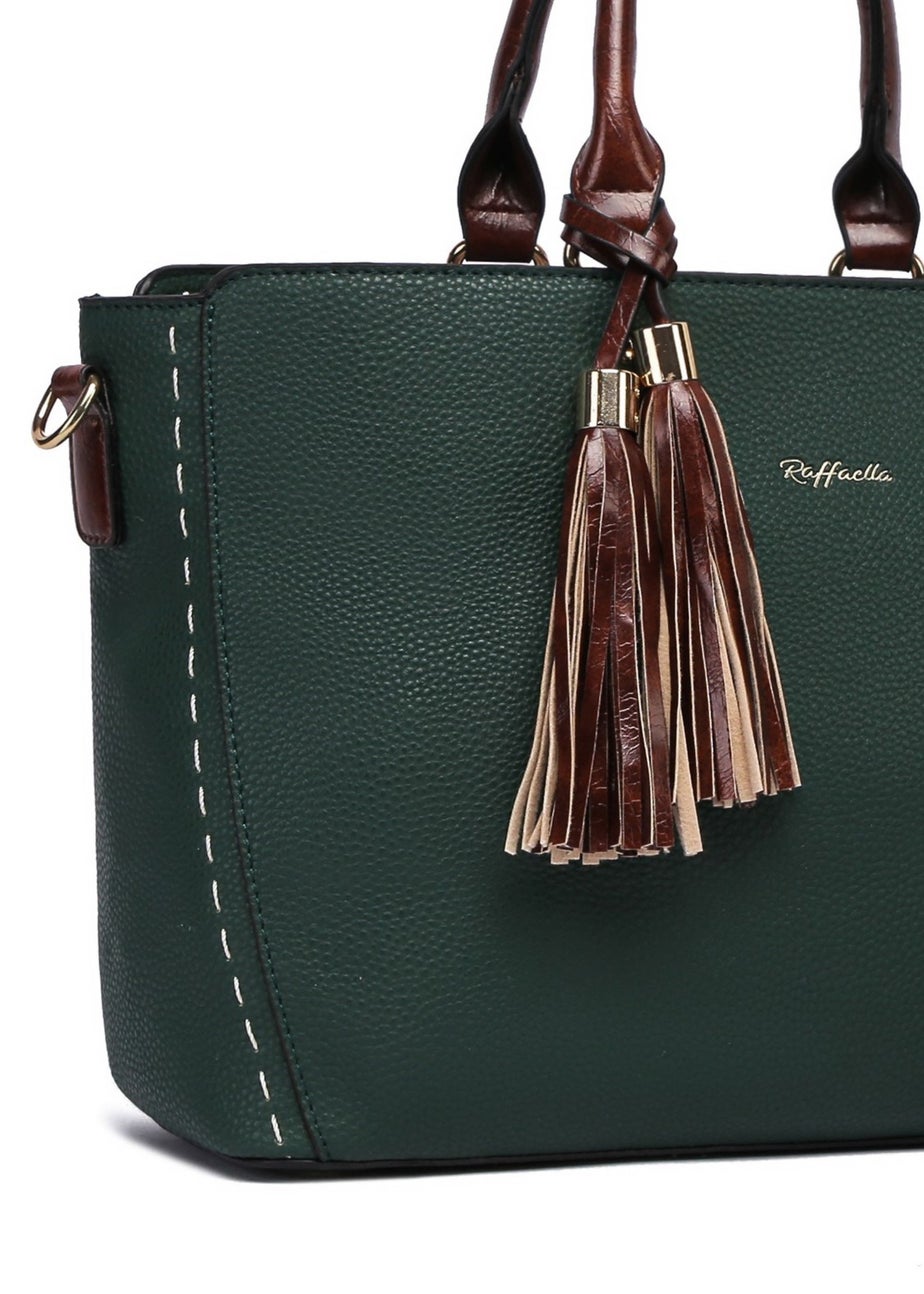 Raffaella Green Twin Handle Handbag