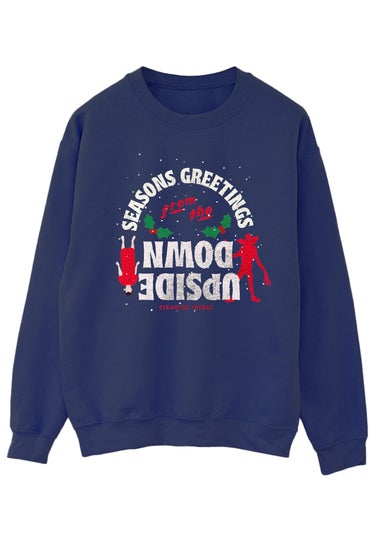 Netflix Stranger Things Upside Down Men Navy Graphic Sweatshirt