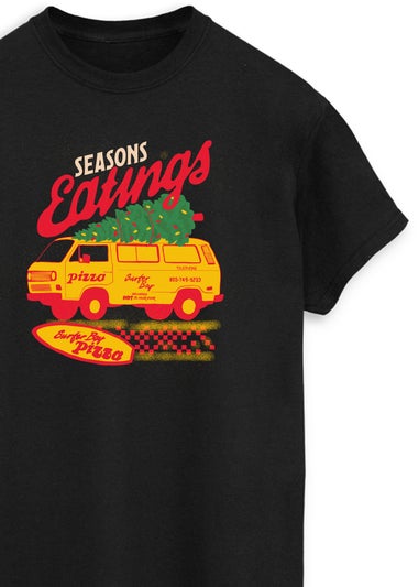 Netflix Stranger Things Eatings Men Black Graphic T-Shirt