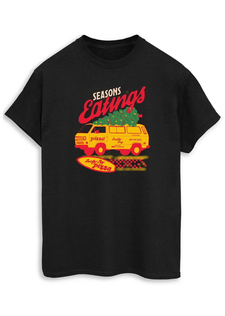 Netflix Stranger Things Eatings Men Black Graphic T-Shirt