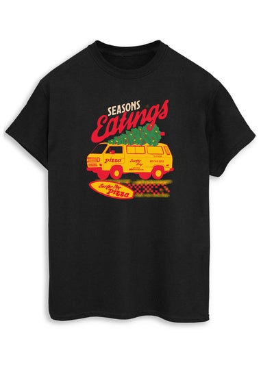 Netflix Stranger Things Eatings Men Black Graphic T-Shirt