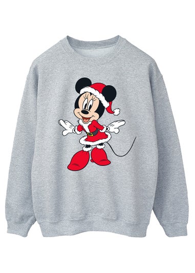Disney Minnie Mouse Christmas Outfit Women Heather Grey Graphic Sweatshirt