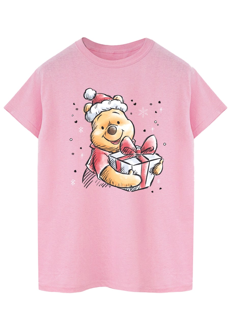 Disney Winnie The Pooh Presents Women Pink Boyfriend Fit Graphic T-Shirt
