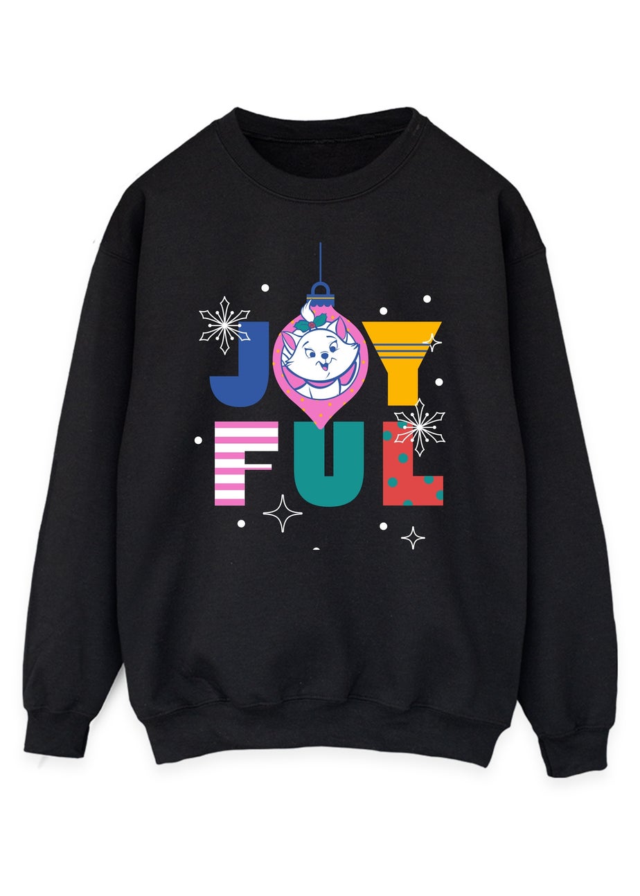 Disney The Aristocats Marie Christmas Joyful Women Black Graphic Sweatshirt