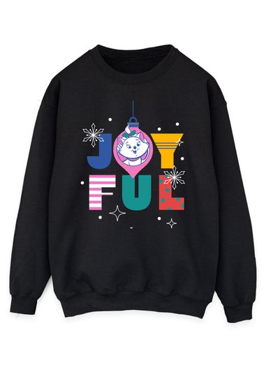 Disney The Aristocats Marie Christmas Joyful Women Black Graphic Sweatshirt