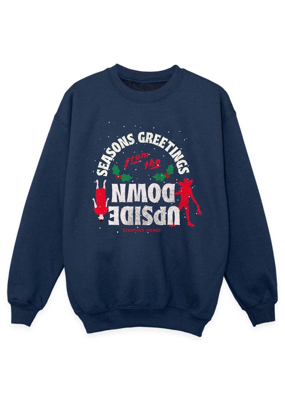 Netflix Stranger Things Upside Down Boys Navy Graphic Sweatshirt (7-13 Years)