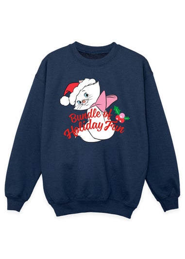 Disney The Aristocats Marie Bundle Of Holiday Fun Girls Navy Graphic Sweatshirt (3-13 Years)
