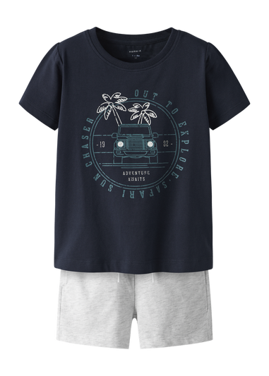 Name It Girls Navy Adventure Awaits Top & Shorts Set