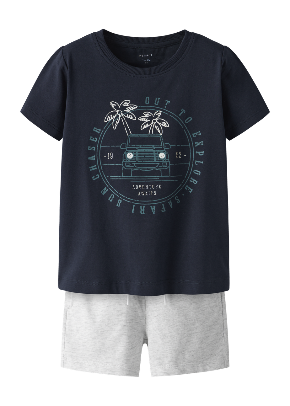 Name It Girls Navy Adventure Awaits Top & Shorts Set