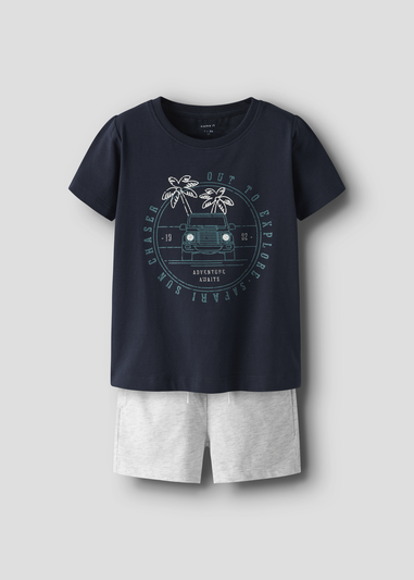 Name It Girls Navy Adventure Awaits Top & Shorts Set