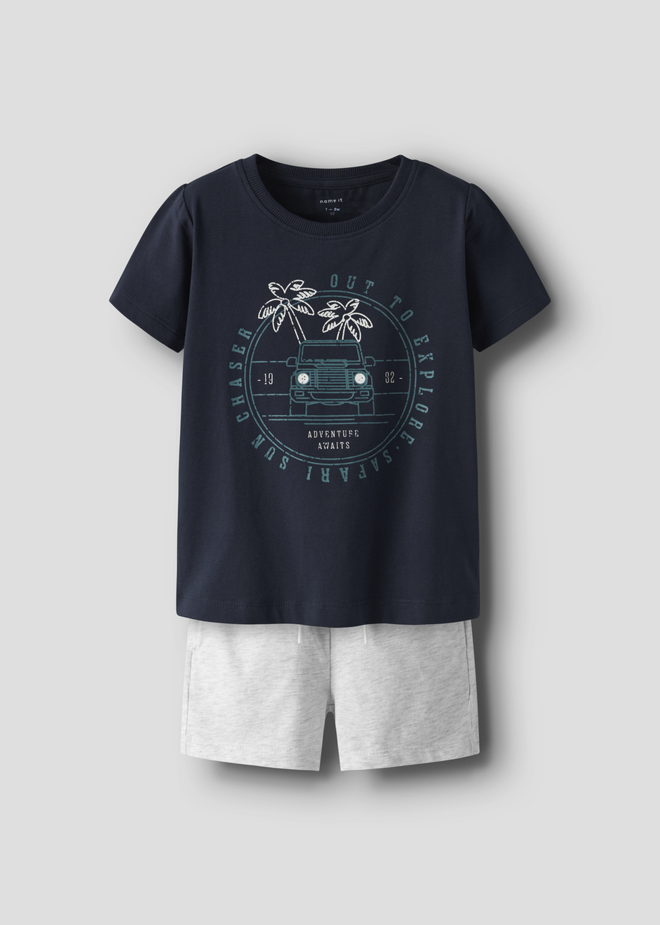 Name It Girls Navy Adventure Awaits Top & Shorts Set