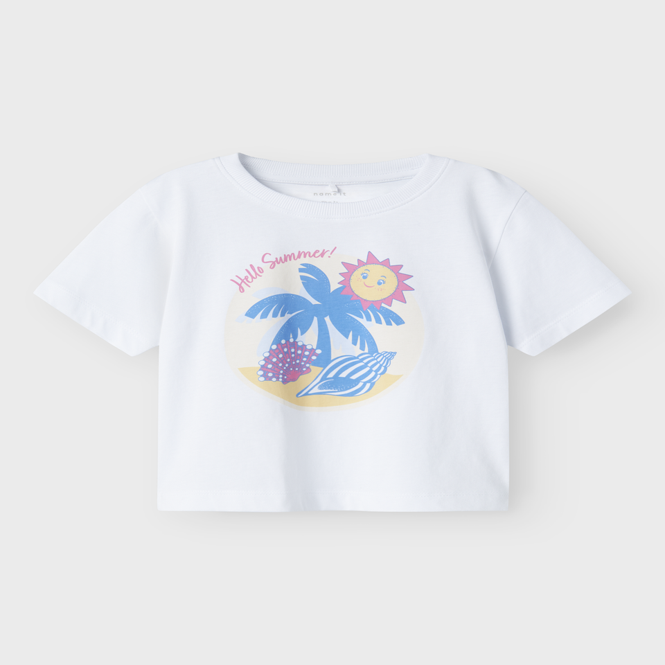 Name It Girls White Summer T-Shirt (9mths-5yrs)
