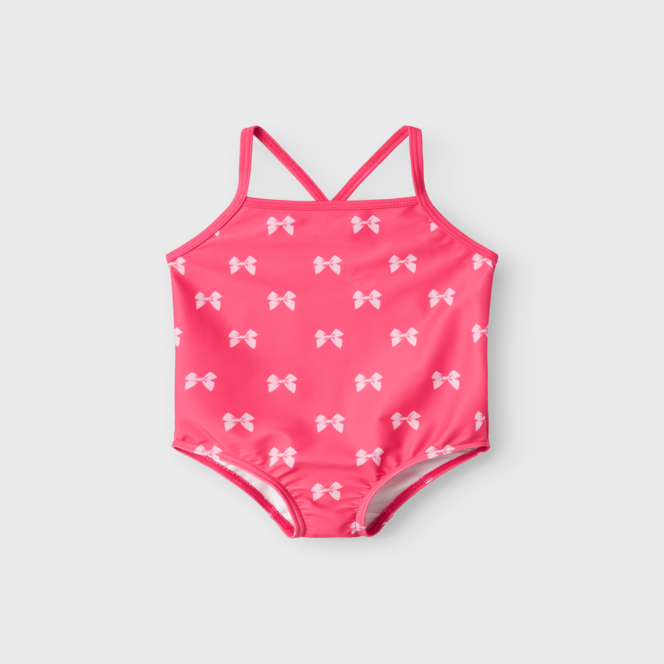 Name It Girls Pink Bow Swimsuit (9mths-6yrs)