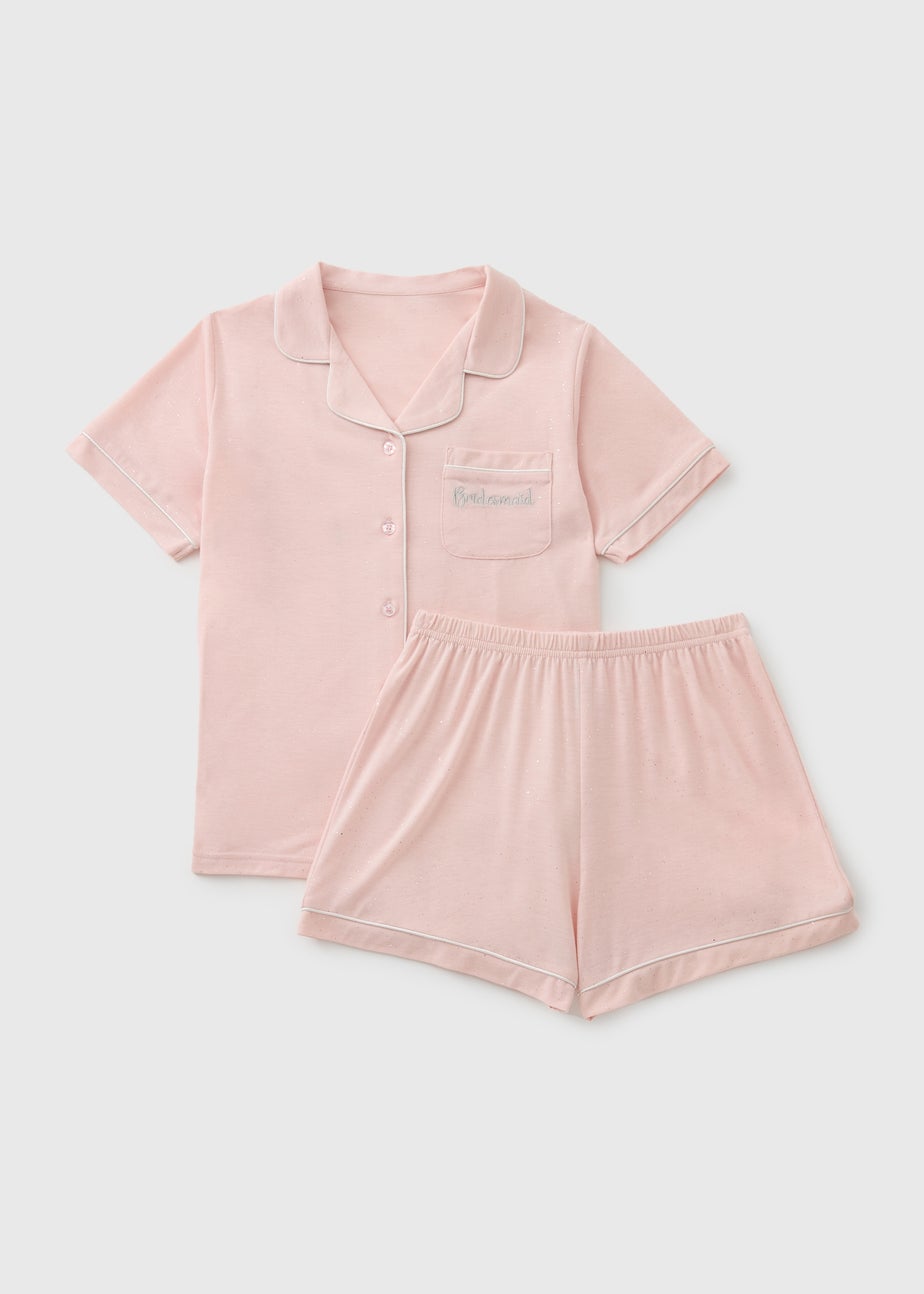 Girls Pink Bridesmaid Shimmer Pyjama Set (7-13yrs)