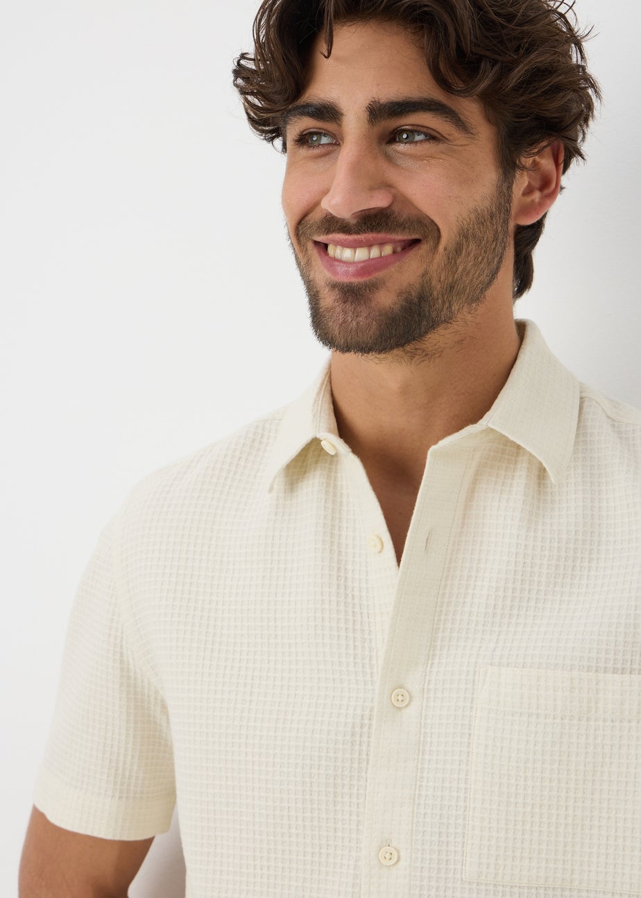 Ecru Waffle Short Sleeve Shirt