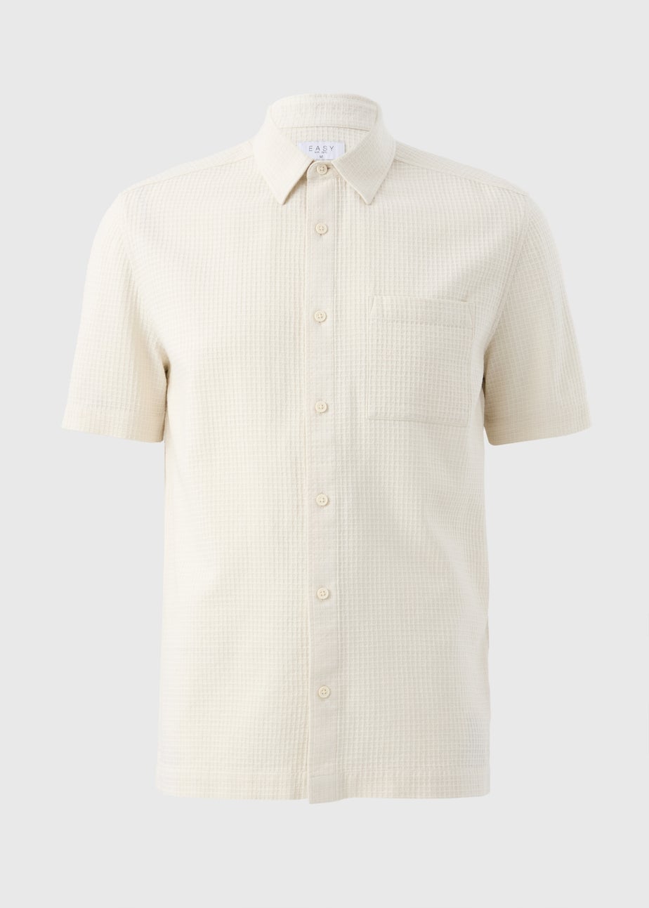 Ecru Waffle Short Sleeve Shirt