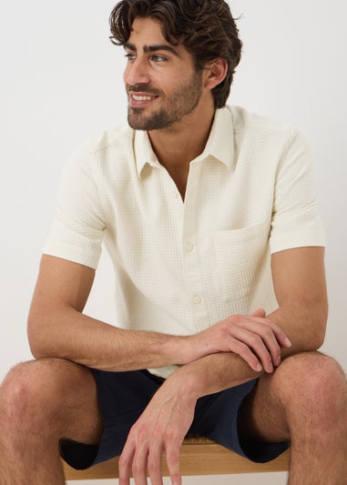 Ecru Waffle Short Sleeve Shirt