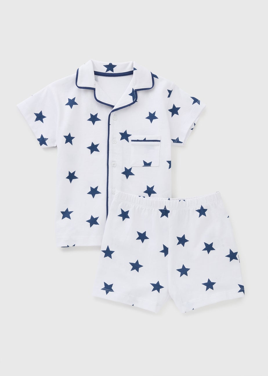 Kids White Star Pyjama Set (1-7yrs)