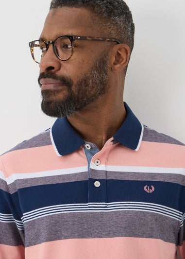 Lincoln Pink Block Stripe Polo Shirt