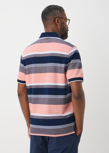 Lincoln Pink Block Stripe Polo Shirt