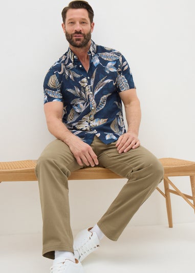 Lincoln Navy Spring Print Shirt