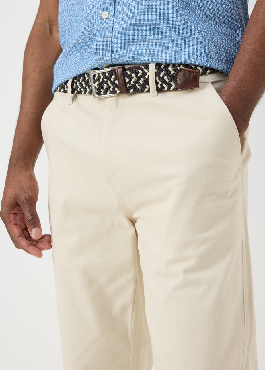 Ecru Belted Chino Trousers