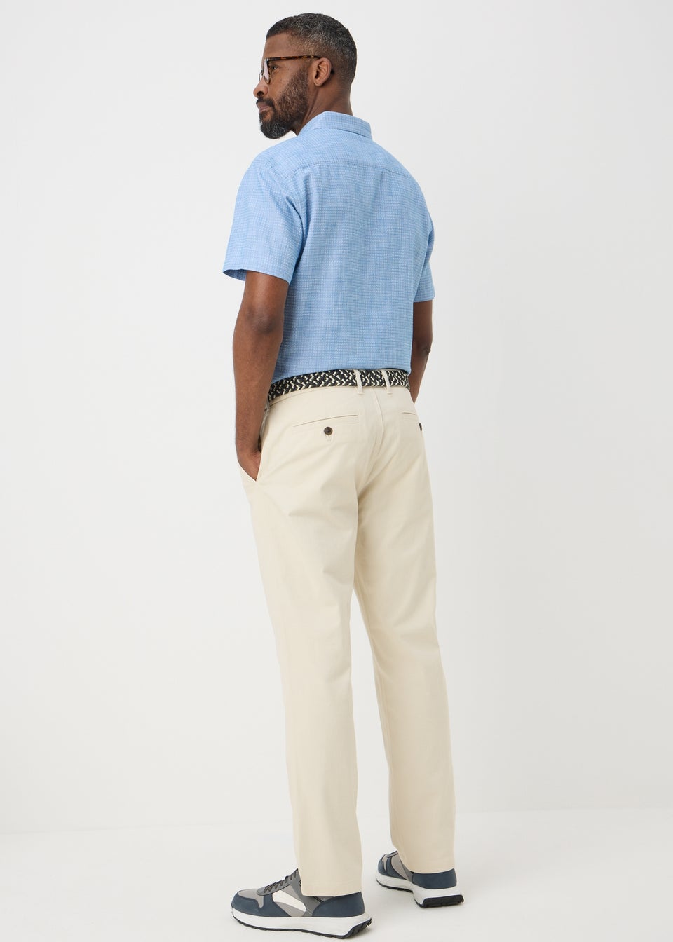 Ecru Belted Chino Trousers