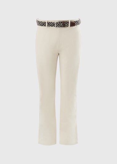 Ecru Belted Chino Trousers