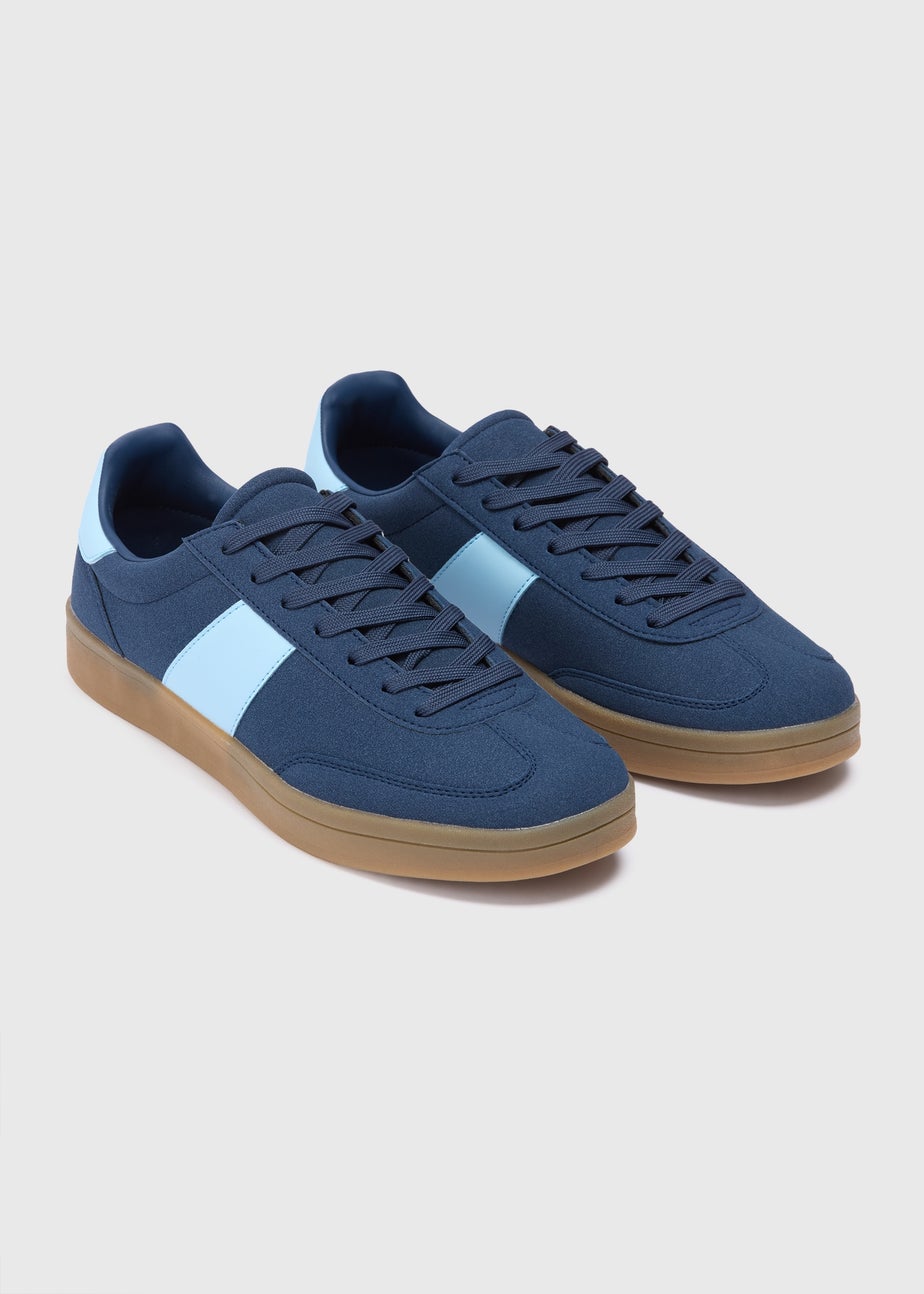 Navy Stripe Retro Trainers