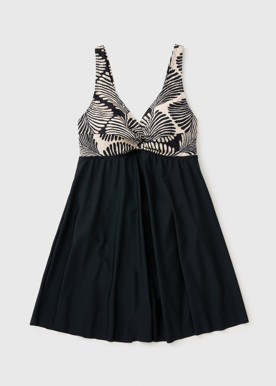 Black Mono Shell Swimdress