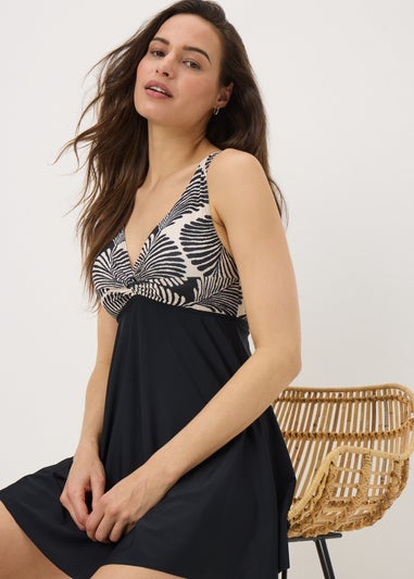 Black Mono Shell Swimdress