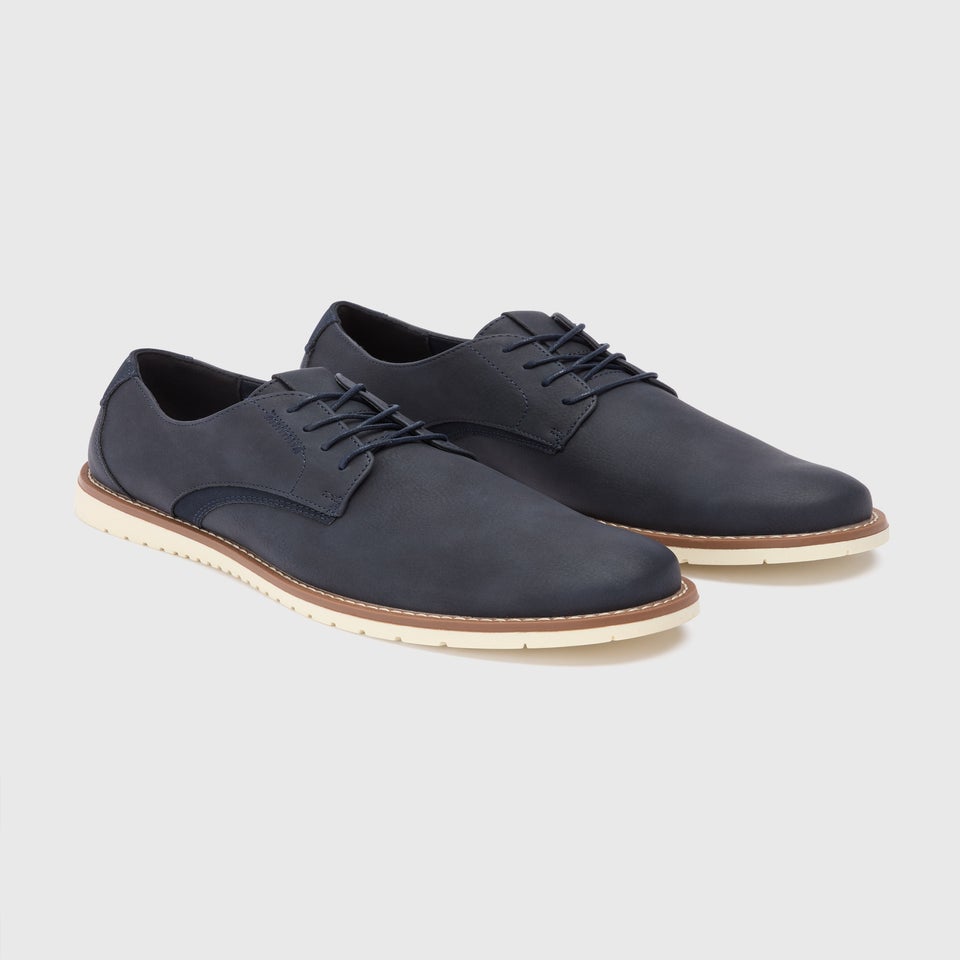 Navy Casual Derby Shoes