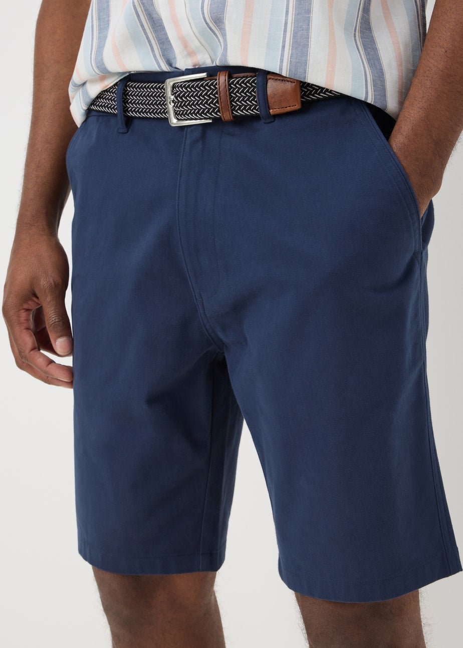 Lincoln Navy Belted Chino Shorts
