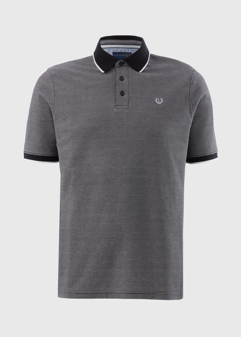 Lincoln Black Textured Polo Shirt