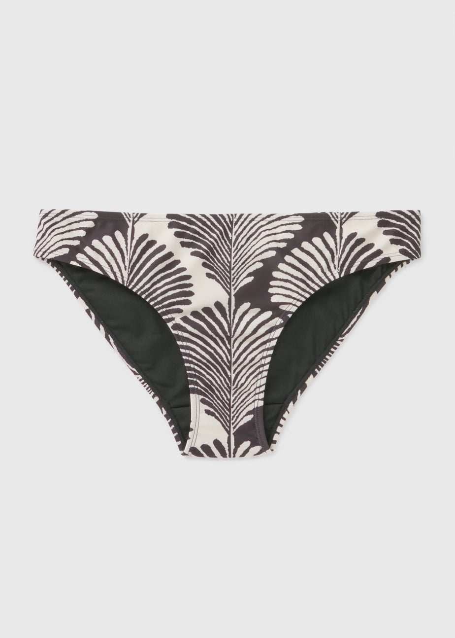 Black Mono Shell Print Mini Bikini Bottoms