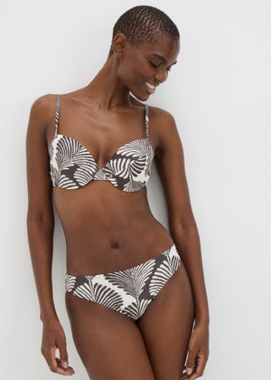 Black Mono Shell Print Mini Bikini Bottoms