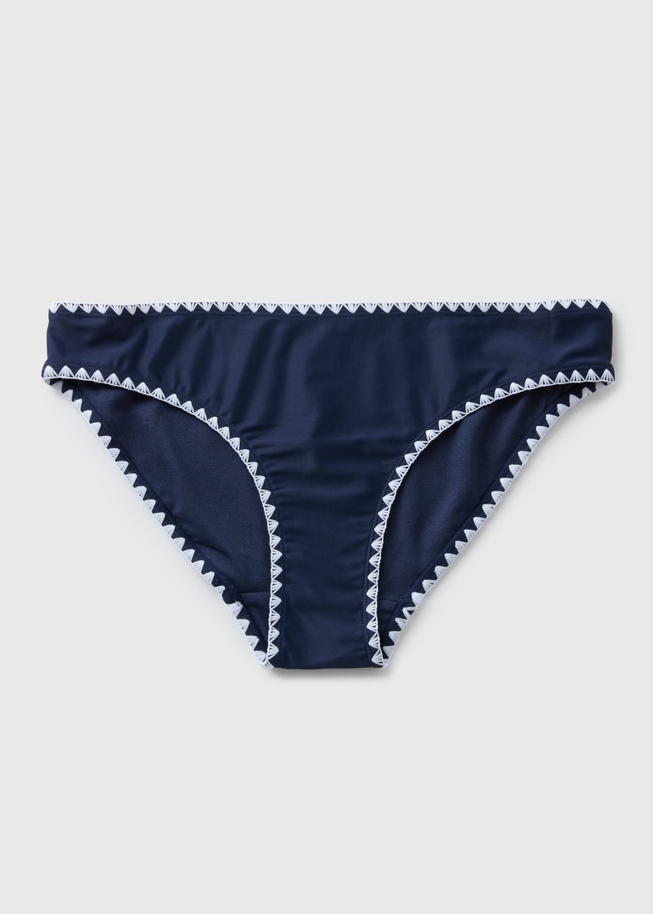 Navy Stitch Mini Bikini Bottoms