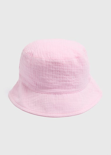 Baby Pink Crinkle Bucket Hat (Newborn-24mths)